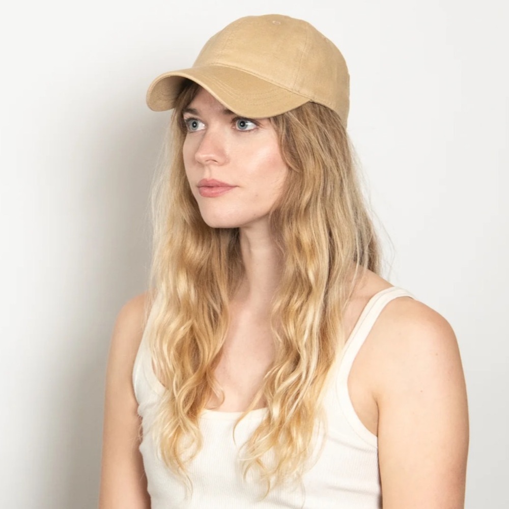 Wyeth Spencer Woman’s Linen Dad Baseball Cap in Solid in Tan
